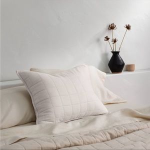 Casaluna standard heavyweight linen blend quilt pillow sham neutral set of 2